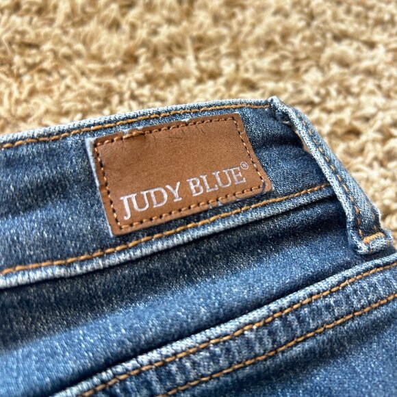 Judy Blue High Waisted Skinny Jeans Size 30 Exposed Button Fly Raw Hem JB82318DK - Picture 5 of 8